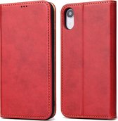 Horizontal Flip PU Leather Case voor iPhone XR, met houder & kaartsleuven & portemonnee (rood)