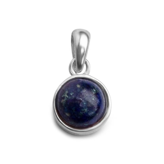 Collier pendentif Zentana Lapis Lazuli - Coupe ronde - Argent sterling 925