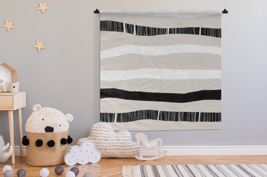 Tapisserie - Tissu mural - Ligne - Pastel - Minimalisme - Motifs - 120x120 cm - Tapisserie