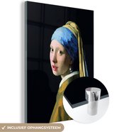 MuchoWow® Glasschilderij 30x40 cm - Schilderij acrylglas - Meisje met de parel - Johannes Vermeer - Foto op glas - Schilderijen