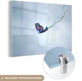 MuchoWow® Glasschilderij 120x80 cm - Schilderij acrylglas - Vlieger in vorm van vlinder - Foto op glas - Schilderijen