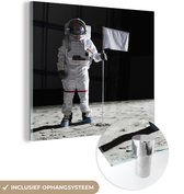MuchoWow® Peinture sur Verre - Lune - Espace - Astronaute - 90x90 cm - Peintures sur Verre Acrylique - Photo sur Glas