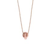 Stalen kinderketting rose light peach kristal