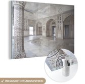 MuchoWow® Glasschilderij 150x100 cm - Schilderij acrylglas - Fort van Agra India - Foto op glas - Schilderijen