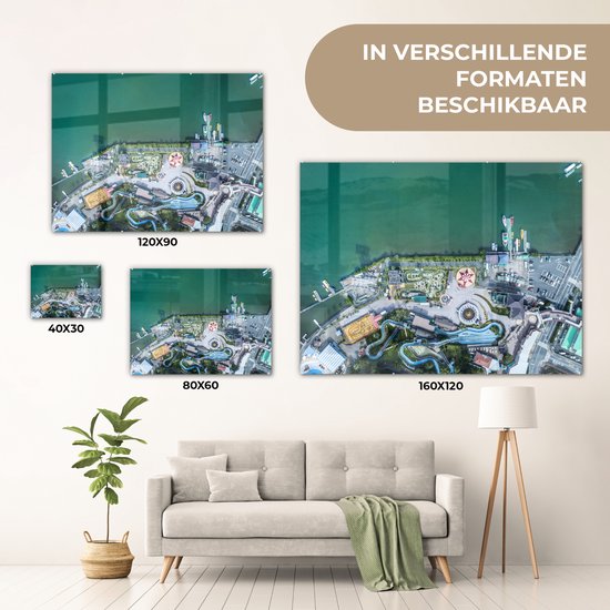 MuchoWow® Peinture sur verre 80x60 cm - Peinture sur verre acrylique - parc d'attractions - Photo sur verre - Peintures