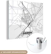 MuchoWow® Glasschilderij 90x90 cm - Schilderij acrylglas - Dieren - Stadskaart - Plattegrond - Nederland - Kaart - Zwart Wit - Foto op glas - Schilderijen