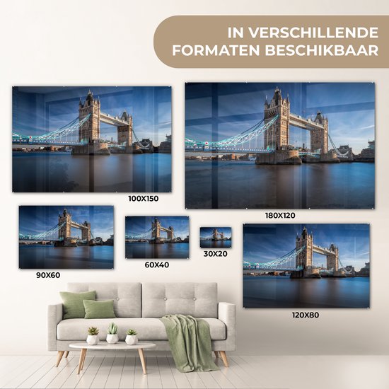 Tower bridge Thames Glas 60x40 cm - Tirage photo sur Glas (décoration murale en plexiglas)