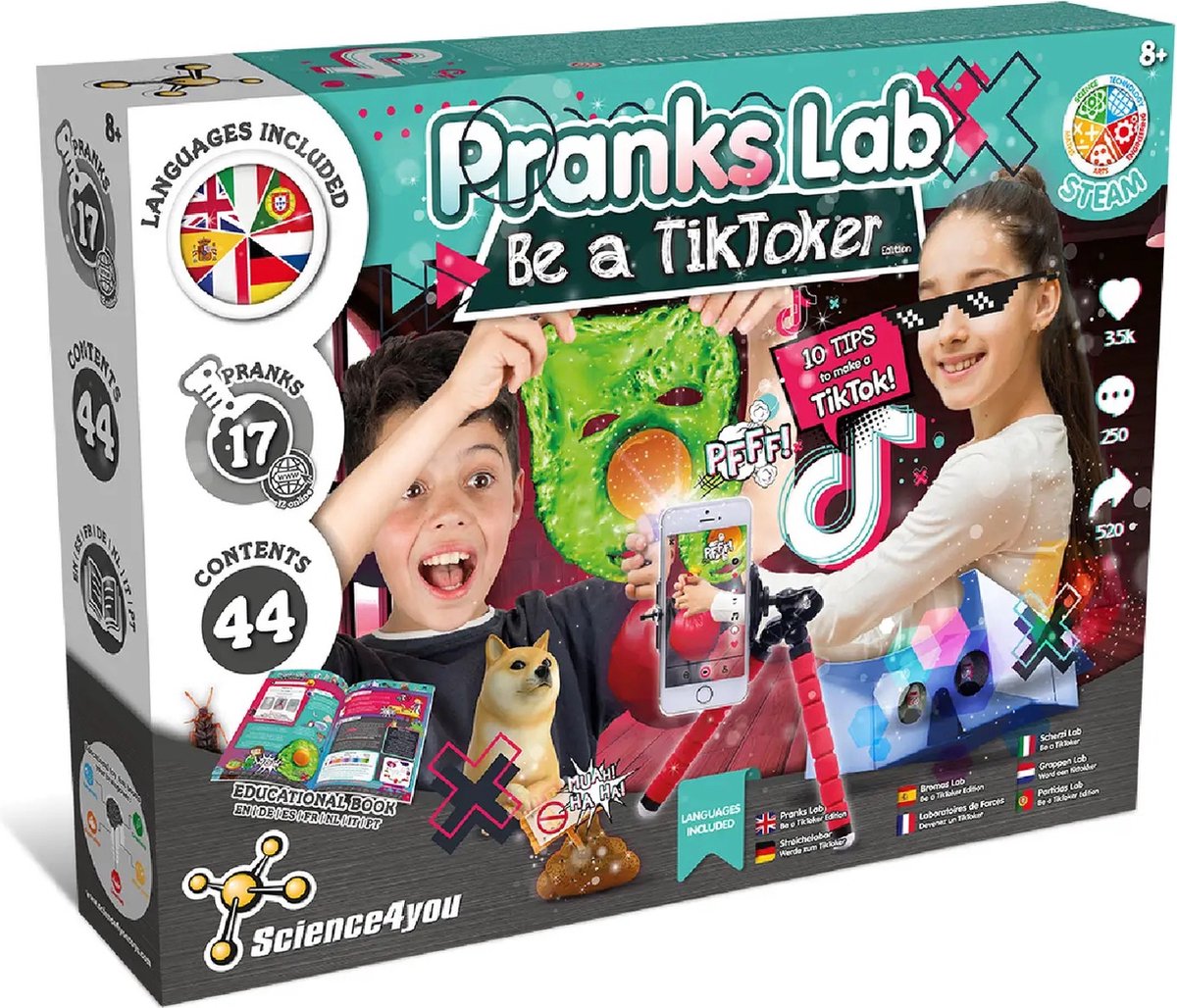 Be a TikToker - Made in Portugal - STEM - experimenteerdozen - leerzame spellen - breinbrekers - educatieve speelgoed - Experimenteerset -