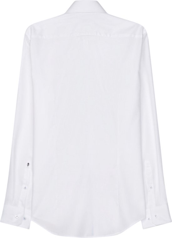 Seidensticker shaped fit overhemd - structuur - wit (contrast) - Strijkvrij - Boordmaat: 45