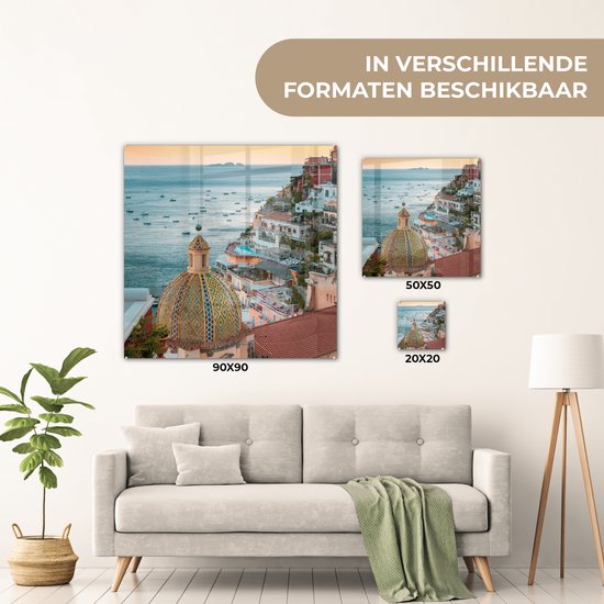 Peinture sur Verre - Italie - Positano - Mer - 20x20 cm - Peintures sur Verre Peintures - Photo sur Glas
