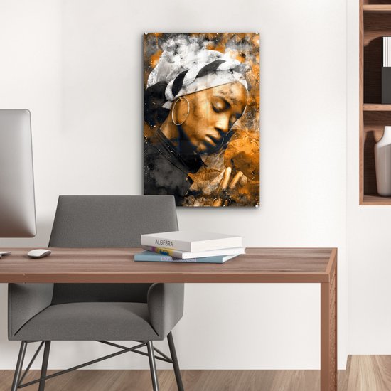 Peinture sur verre - Femme - Abstrait - Foulard - 40x60 cm - Peintures Plexiglas