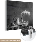 MuchoWow® Glasschilderij 20x20 cm - Schilderij acrylglas - Kan - Thee - Stilleven - Foto op glas - Schilderijen