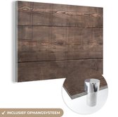 MuchoWow® Peinture sur verre 120x80 cm - Peinture sur verre acrylique - Planches avec structure en bois patiné - Photo sur verre - Peintures