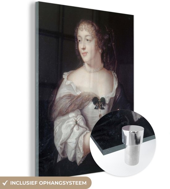 MuchoWow® Peinture sur verre 120x160 cm - Peinture sur verre acrylique - Marquise de Sévignée - peinture de Claude Lefèbvre - Photo sur verre - Peintures