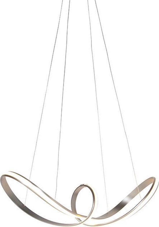 QAZQA viola due - Moderne LED Hanglamp voor boven de eettafel | in eetkamer - 1 lichts - L 910 mm - Staal - Woonkamer | Slaapkamer