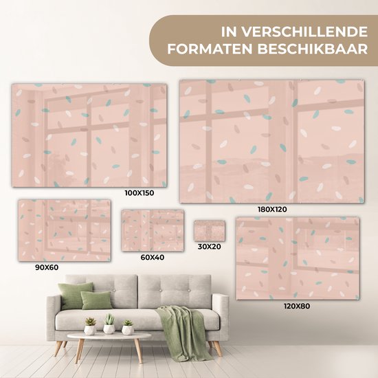 MuchoWow® Glasschilderij 60x40 cm - Schilderij acrylglas - Zomer - Patroon - Pastel - Foto op glas - Schilderijen