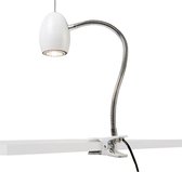 QAZQA Egg - Moderne Lamp met klem - 1 lichts - H 500 mm - Wit - Industrieel -  Woonkamer | Slaapkamer | Keuken