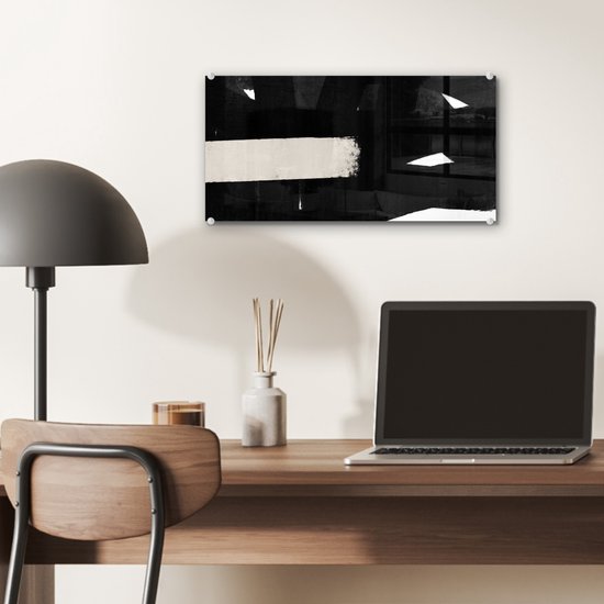 MuchoWow® Peinture sur verre 40x20 cm - Peinture sur verre acrylique - Abstrait - Pastel - Minimalisme - Photo sur verre - Peintures