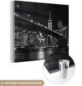 MuchoWow® Peinture sur verre - New York - Brooklyn - Bridge - 50x50 cm - Peintures sur verre acrylique - Photo sur Glas