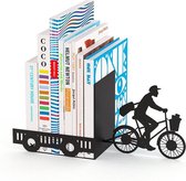 Balvi boekensteun Postbode op fiets Zwart Metaal