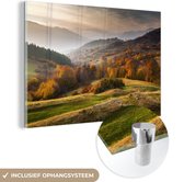 MuchoWow® Glasschilderij 30x20 cm - Schilderij acrylglas - Rhodopean landschap - Foto op glas - Schilderijen