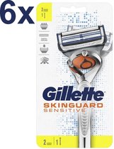 Gillette - Skinguard - Sensitive - Flexball - Scheersysteem - 6x 1 Handvat + 2 Scheermesjes