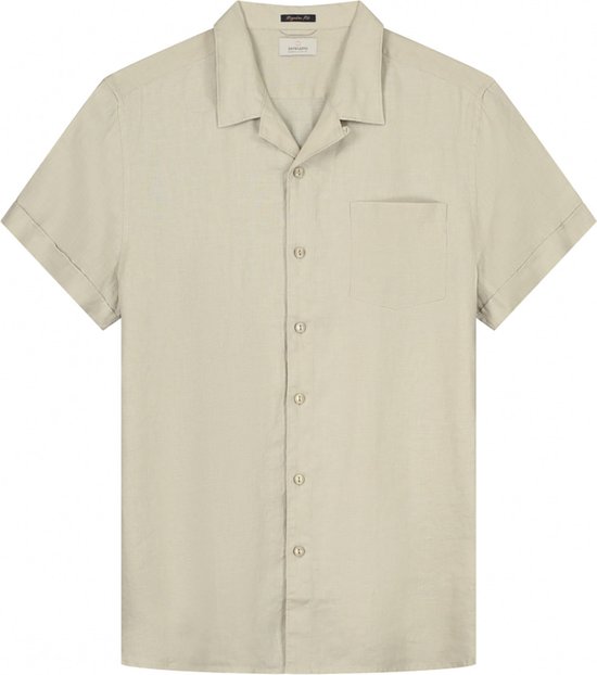 Dstrezzed Resort Shirt Linen Heren - Vrijetijds blouse - Zand - Maat XL