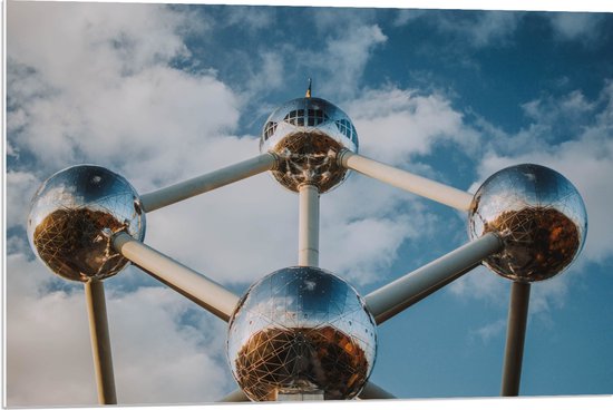 PVC Schuimplaat - Atomium in Brussel, België - 90x60 cm Foto op PVC Schuimplaat (Met Ophangsysteem)