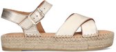 Manfield - Dames - Gouden metallic sandalen met touwzool - Maat 39