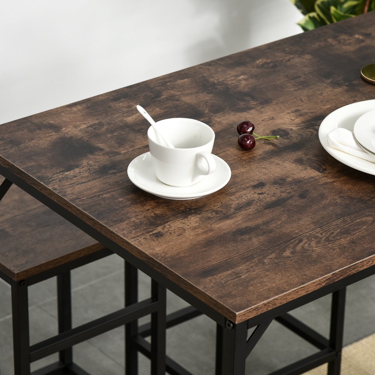 Bart-tafel met barkrukset, 5-delige eetgroep, keukentafel, bistro