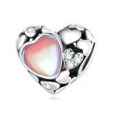 Zilveren Bedel Hart | Bead | Sieraden | Moederdag Cadeau | Past op de 3 Millimeter - Standaard Armband | 925 Zilver | Romystones