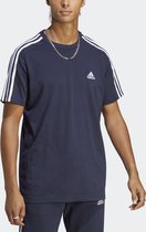 adidas - D2M 3-Stripes Back Tee - Blue Sports Shirt