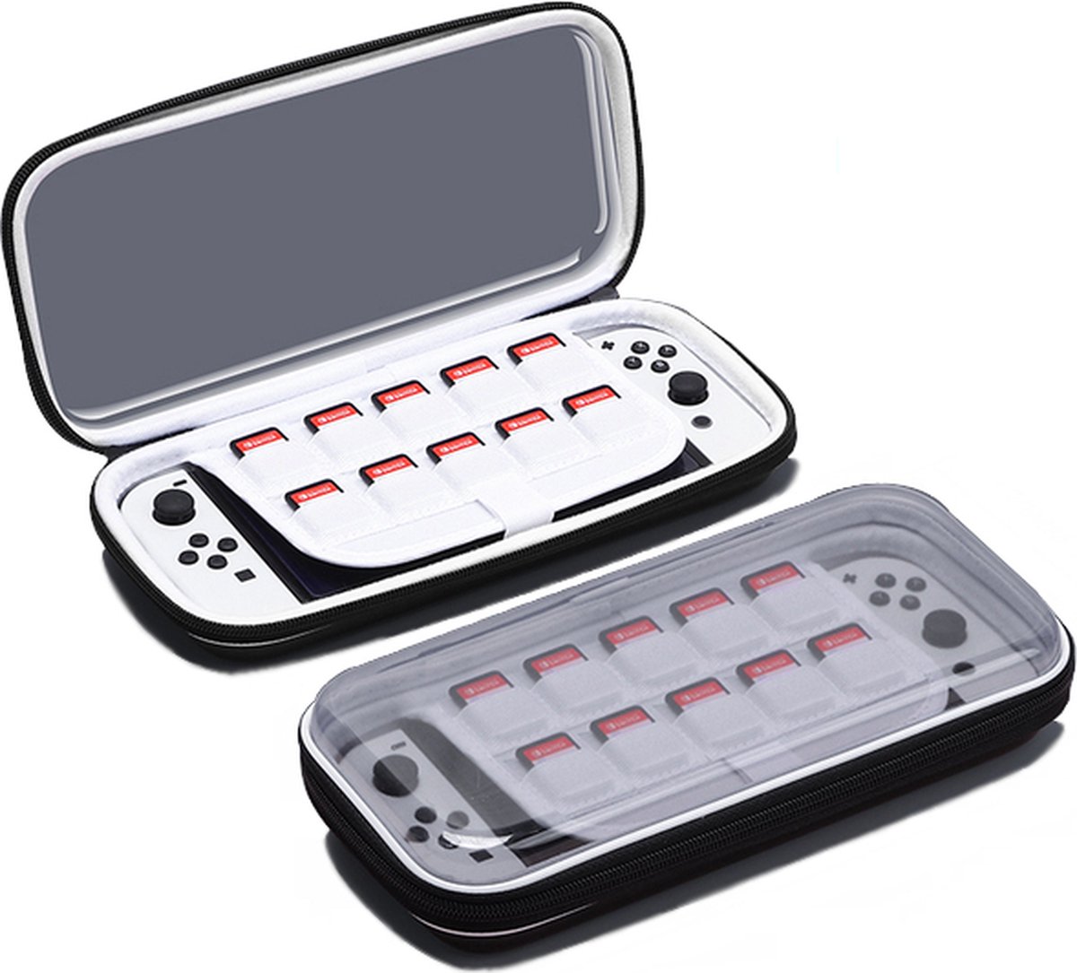 Yes In LAB - Beschermhoes geschikt voor Nintendo Switch/OLED/Lite - Transparant - Case - Opbergtas voor console en accessoires - Hoes - Hard Case - Cover - Doorschijnend