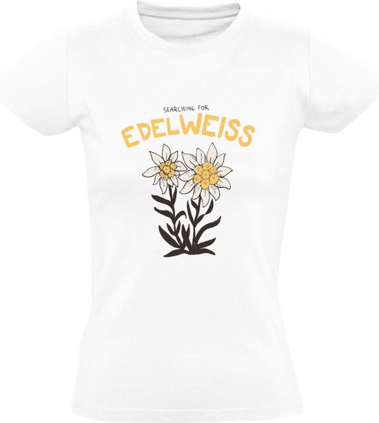 Searching for Edelweiss Dames T-shirt | plant | bloem | alpenbloem | zeldzaam