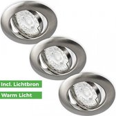 LED Inbouwspots Murillo 3 Pack 3.3W - RVS look