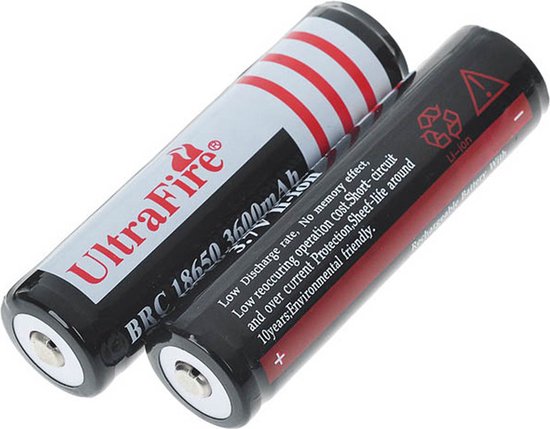 UltraFire 18650 3.7V 4200 MAH Li-ion oplaadbare batterij - 2 stuks - zwart - 6097434819890