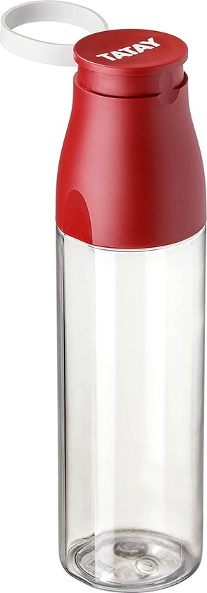 Drink Drinkfles, 650 ml, lekvrij, van Tritan, BPA-vrij, onbreekbaar, smaak- en geurloos, geschikt voor vaatwasser en magnetron, bordeaux