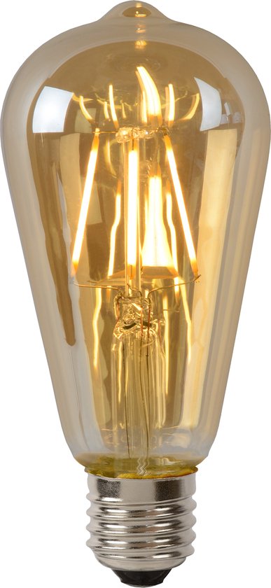 Lucide ST64 - Filament lamp - Ø 6,4 cm - LED Dimb. - E27 - 1x5W 2700K - Amber