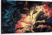 Canvas - Mix van Blauwe, Zwarte, Rode en Bruine Tinten - 150x100 cm Foto op Canvas Schilderij (Wanddecoratie op Canvas)