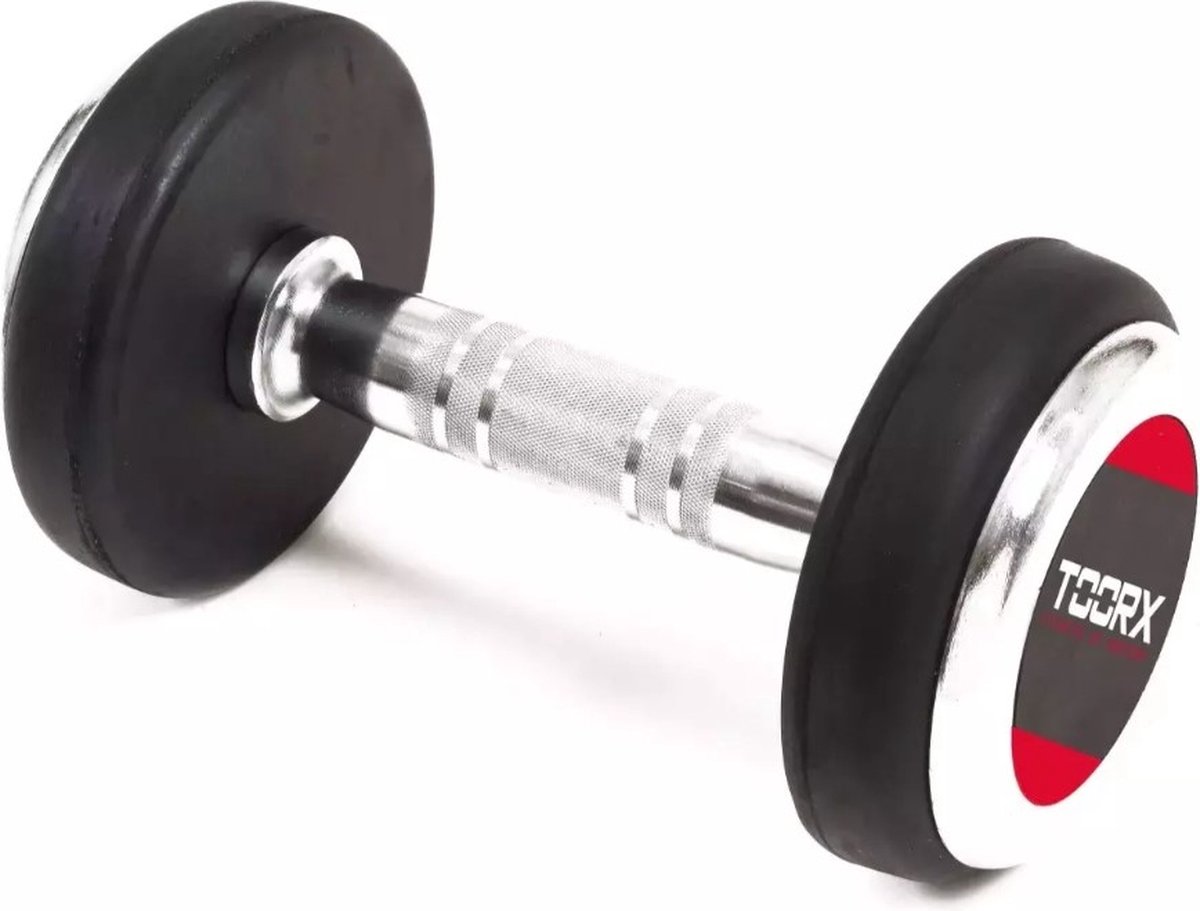 Toorx Fitness MGP Professional Rubber Dumbbell - Gewichten - Fitness - 22 kg - Per stuk - Beschikbaar van 2 kg tot en met 40 kg