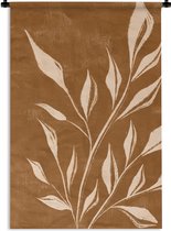 Wandkleed - Bohemian - Bladeren - Vintage - Bruin - Wanddoek - Katoen - Wandtapijt - Tapestry - Woondecoratie - 120x180 cm - Woonkamer - Wandkleden voor binnen - Muurdecoratie - Muurkleed