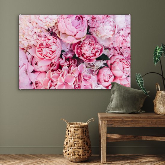 MuchoWow® Peinture sur Verre - Fleurs - Rose - Roses - 90x60 cm - Peintures sur Verre Peintures - Photo sur Glas