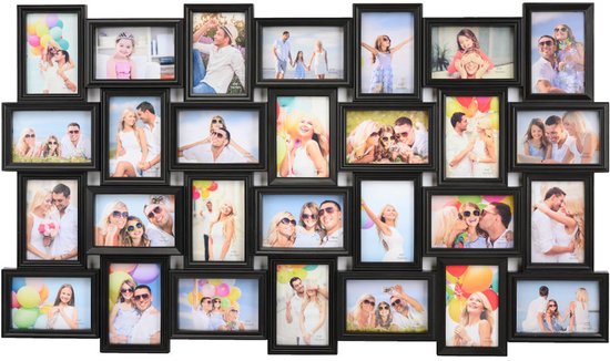 Decopatent® XL Collage de cadre photo pour 28 photos de (10x15 & 15x10 Cm) - Cadres photo photo - Cadre photo avec 28 cadres photo - 103 x 60 Cm