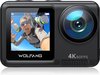 WOLFANG GA420 Action Camera - 4K 60FPS 24MP - WiFi - 3.0 EIS Stabilization - 8X Zoom - Externe Microfoo en Accessoire Kit