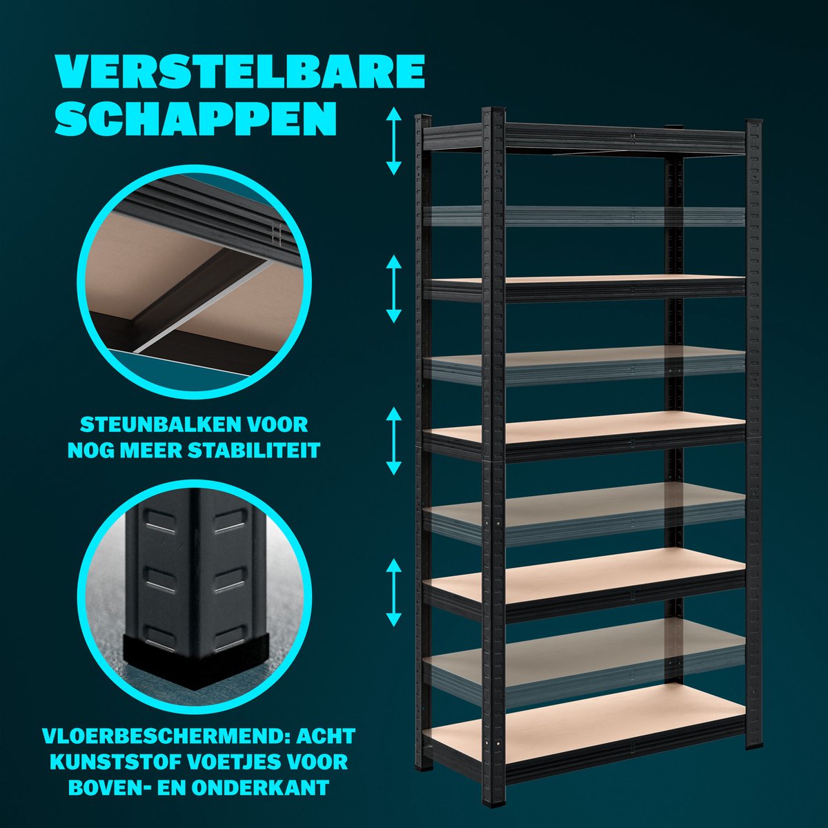 Stellingkast en hoekrekken set van 3 Blauw 875kg per stuk