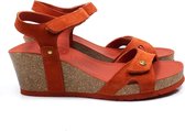 Panama Jack Julia Basics B15 sandalen met sleehak oranje - Maat 42