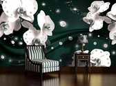 Flowers Orchids Pattern Photo Wallcovering