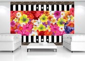 Floral Stripes Photo Wallcovering