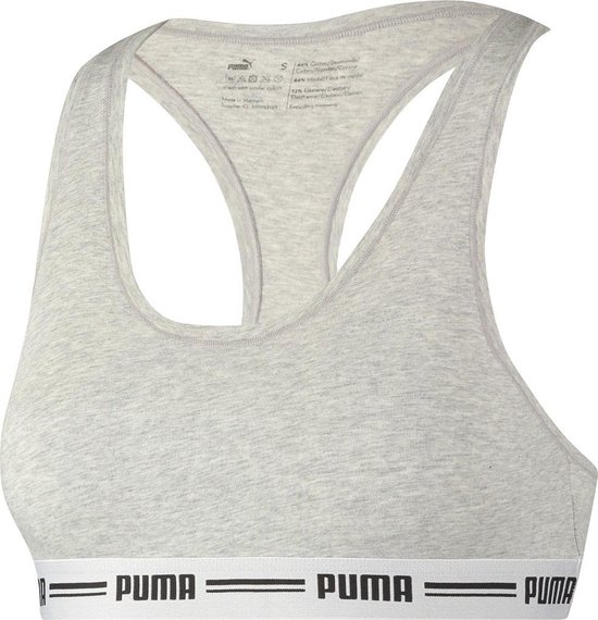 Puma - Iconic Racerback Bra - Grijs - Dames - maat  XL