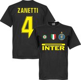 Inter Milan Zanetti 4 Team T-Shirt - Zwart  - S